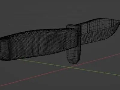 Combat Knife 3D model 4
