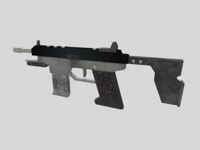 no brand low poly submachine gun 1 Low-poly 3D model