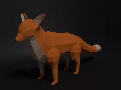 Fully Rigged Cartoon FOX Low-poly 3D model