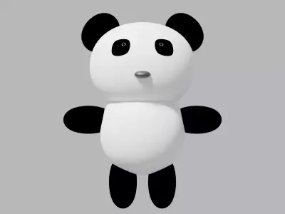Cartoon Panda Low-poly 3D model