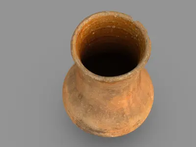 Old clay jug Low-poly 3D model