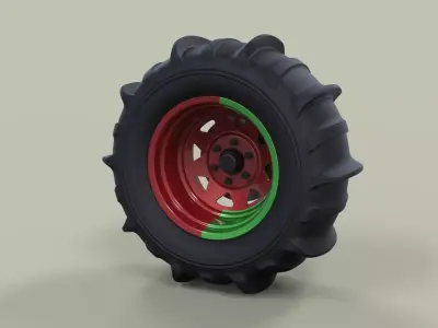 Wheel for sand 3D model