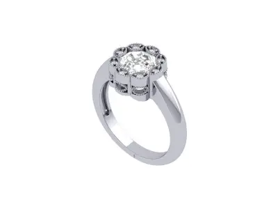 Solitaire Engagement Ring 3D print model 32