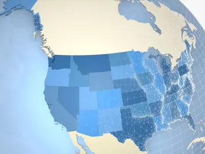 Earth With Countries and US States 3D model