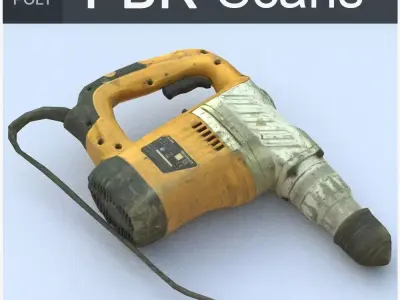 Perforator Low Poly electric drill Low-poly 3D model