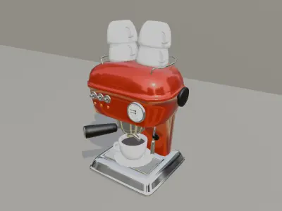 Retro Coffee Machine Low-poly 3D model