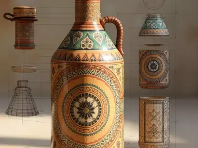 Decorative Water Bottle 3D model