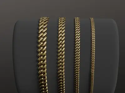 Photorealistic Cuban Bracelet Model With a Box Clip 3D model