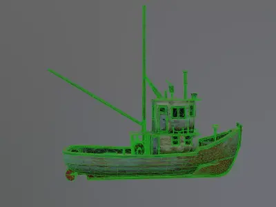 rusty tugboard 3D model