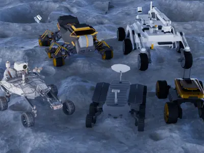 Space Rover Pack Of 5 3D model