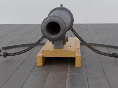 Cannon Low-poly 3D model 8