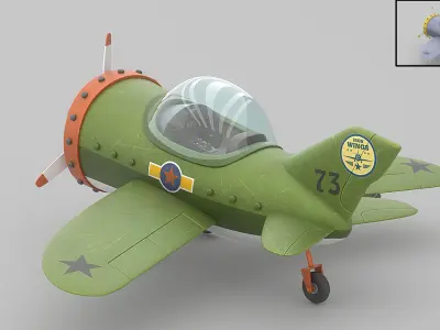 Cartoon airplane 2 3D model