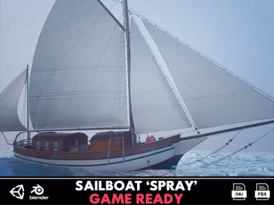 Sailing vessel - Spray - GameReady Low-poly 3D model