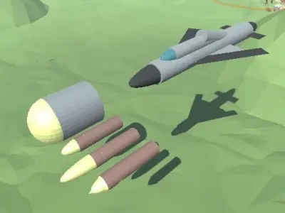 plane and bullets Free low-poly 3D model