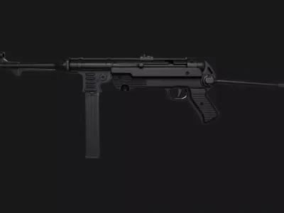 MP40 Submachine Gun Low-poly 3D model purchase