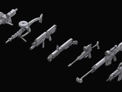 Gundam Zeon Rifles and Guns 3D model