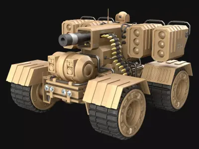 UGV Concept-3-Desert-Clean Low-poly 3D model