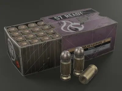 Pistol Ammo Low-poly 3D model