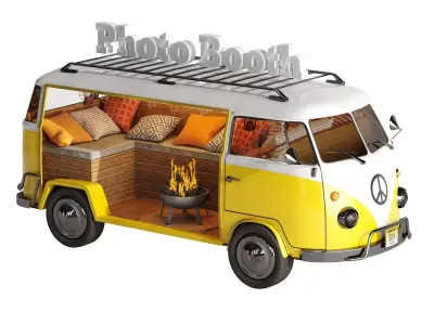 Realistic model of Photo Booth set 2 3D model