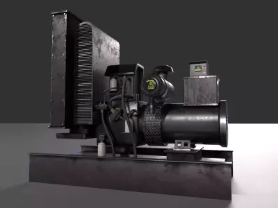 Industrial electric generator Free low-poly 3D model