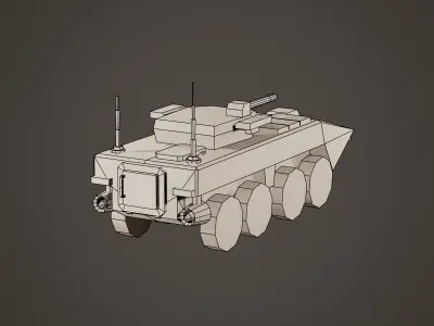stylized soldier carrier Low-poly 3D model by cg-bro