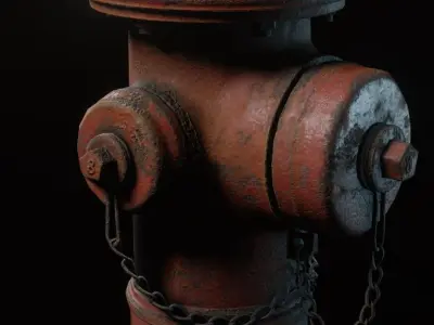 Urban Fire Hydrant Low-poly 3D model purchase