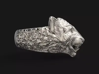Lion Ring  Ready For 3D Print  3D print model