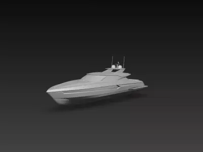 Luxury Motor Yacht Modern Speed Boat 3D Print STL 3D print model
