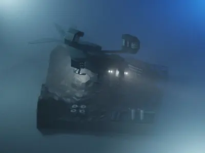 Cartoon Alien Dropship Scene 3D model