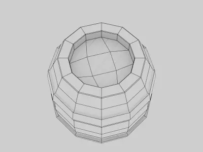 Barrel wooden Low-poly 3D model