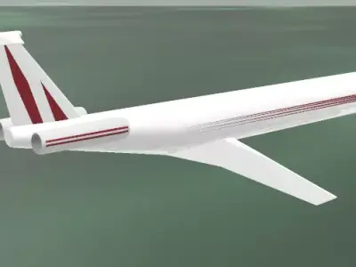 Fictional Twin Rear Engine Jetliner MD-90 Inspired series 3D model