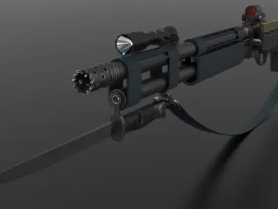 Remington Model 870 Shotgun Fps - Tps Low-poly 3D model