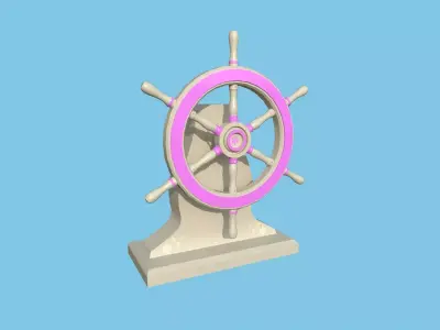 Pirate Ship Wheel 06 - Pink Girl - Helm Interior Parts Low-poly 3D model