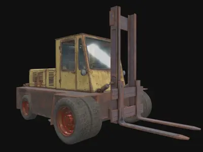 HQ PBR Forklift Low-poly 3D model