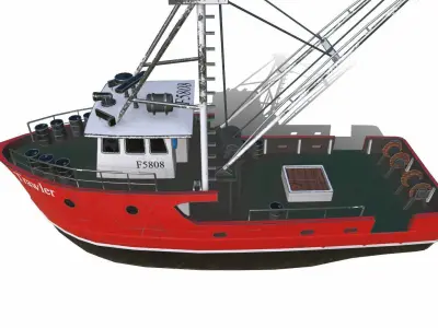 Fishing Trawler Low-poly PBR Low-poly 3D model
