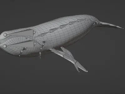Fantasy Whale Low-poly 3D model purchase