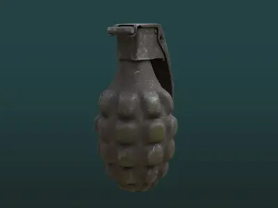 Dirty Hand Grenade Low-poly 3D model
