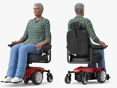  Elderly Man with Jazzy Select Wheelchair 