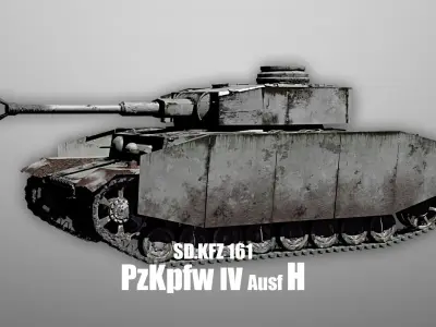 Panzer 4 - PzKpfw IV - Ausf H - Common Livery Low-poly 3D model