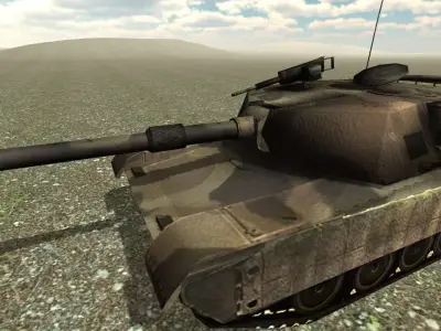 Tank Lowpoly two tanks in game Low-poly 3D model