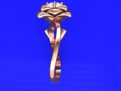 solitaire rose ring  3D model