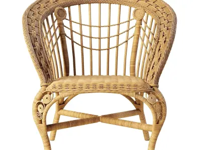 Woven rattan chair 3D model