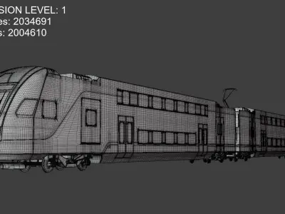 American doubledeck trains II 3D Model Pack