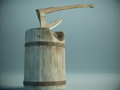  Executioner Axe Block PBR Low-poly 3D model