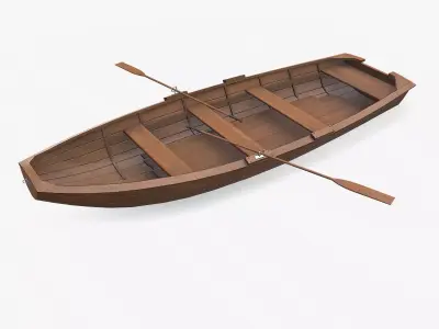Norwegian Pram Boat Low-poly PBR Low-poly 3D model