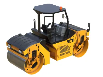 Vibratory Rollers compactor CB8 Low-poly 3D model