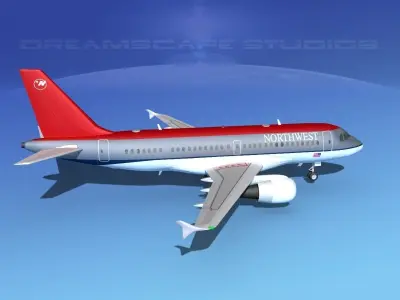 Airbus A319 Northwest Airlines 1 3D model