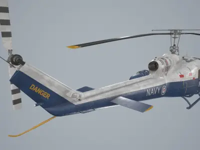 Bell UH-1B Australian Navy Basic Animation Low-poly 3D model