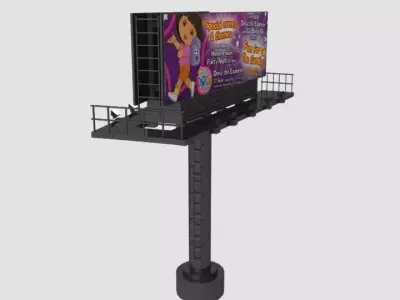 Commercial Bill-Board Low-poly 3D model