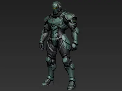 Sci-Fi Character Protector Concept 3D model